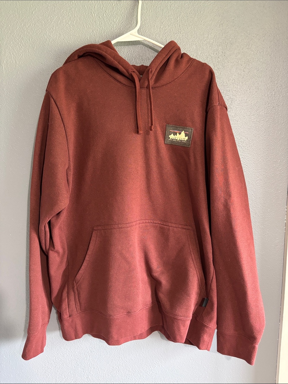 Patagonia Rust Red Hooded Pullover Sweatshirt - Picture 2 of 5